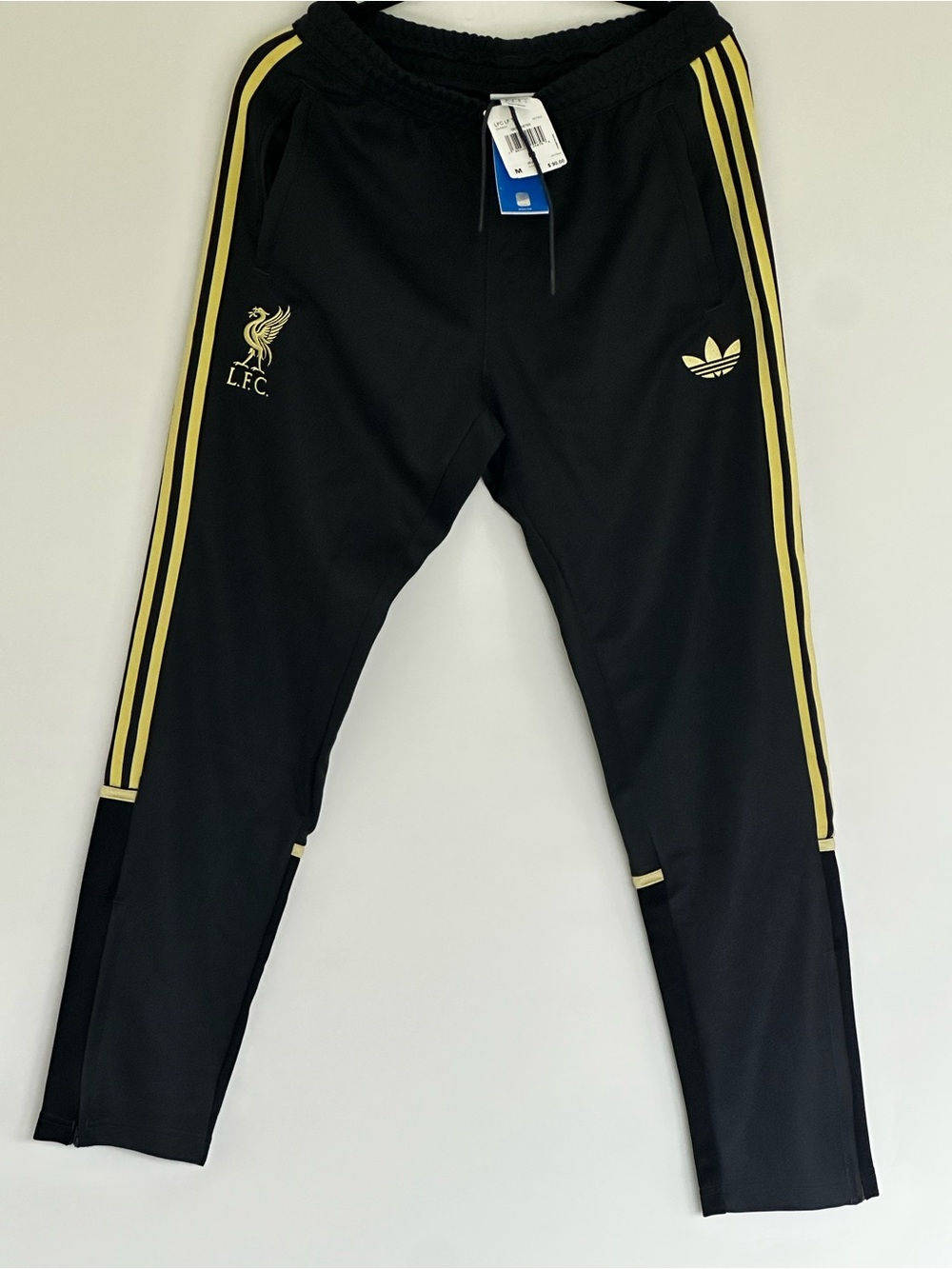 Adidas men Liverpool Black and Gold L.F.C. Track Pants